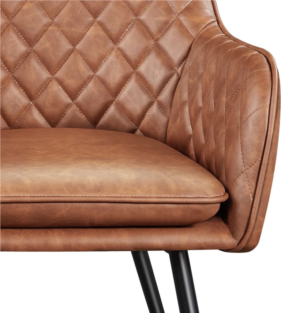 Yaheetech eetkamerstoelen met armleuningen - set van 2 - bruin