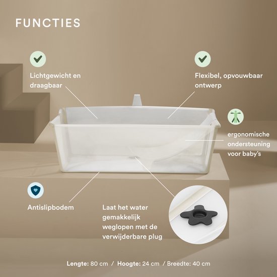 Stokke® Flexi Bath® Xl + Badinzet Bundel | Sandy Beige