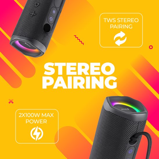 Denver Bluetooth Speaker Draadloos - Lichteffecten - Muziek Box - AUX - TWS Pairing - BTV223B