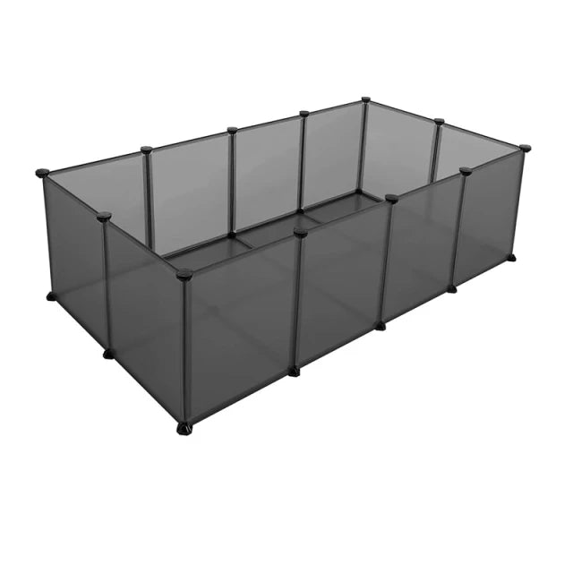 Songmics Multifunctionele Huisdierenkooi En Trainingspark – 143 x 71 x 47 cm – Grijs Met 20 Panelen