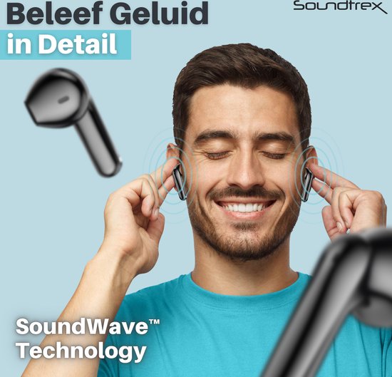 Soundtrex X-Pro Draadloze oordopjes - Bluetooth Oordopjes - Oortjes draadloos - Earpods - LED Display - Bluetooth 5.3 - Zwart