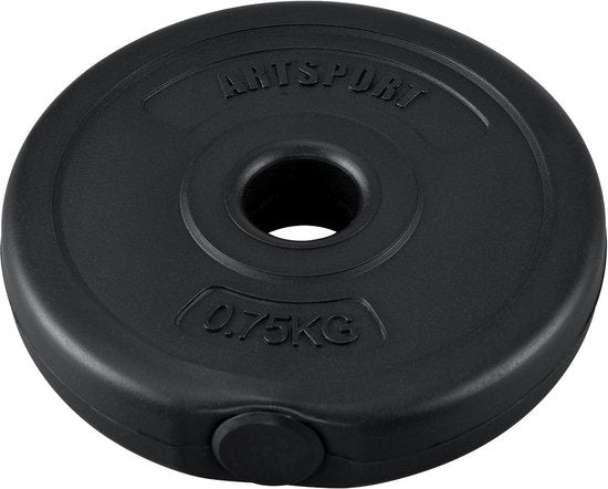 Juskys – Dumbbel 10 kg – 45 x 2,5 cm – Voorzien Van Sterversluitingen En Antislip Handgrepen – Voor Krachttraining En Spieropbouw – Zwart Kunststof En Metaal