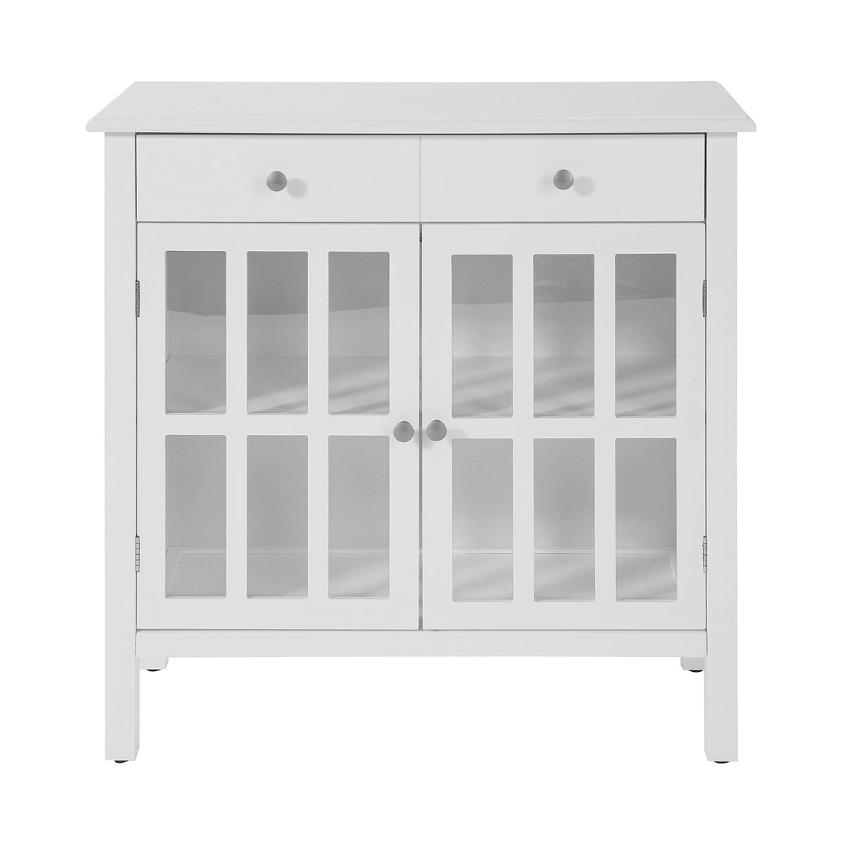 SoBuy FSB23-W Keukenkast met 2 Laden en 2 Deuren - Wit - 80x80x34 cm - Landelijk