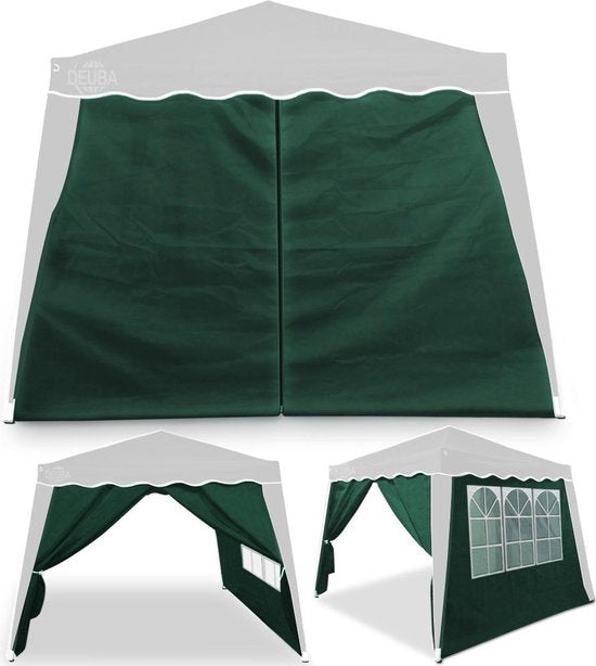 Casaria 2x Zijgevel Vouwpaviljoen Capri groen 3x3m