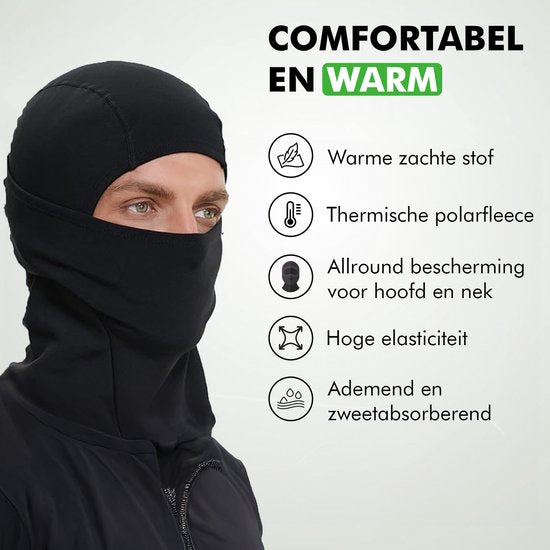 Travelhawk Balaclava - Helmmuts - Motor/Scooter Bivakmuts - Zwart