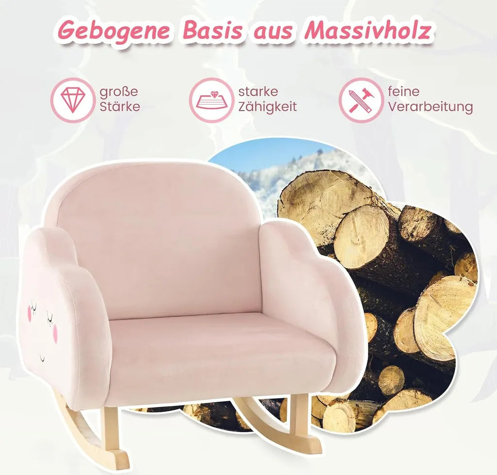 COSTWAY Kinderschommelstoel voor peuters Roze