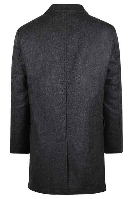 L Dark Grey Melange wool herringbone over coat MM242.1004.04.1203 McGregor