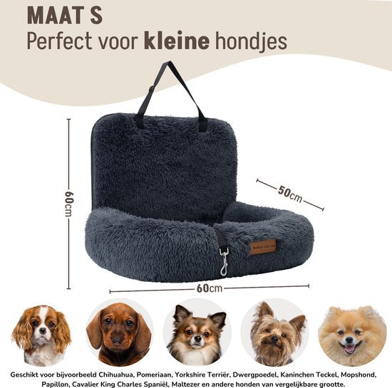 By Cee Cee Hondenmand Auto – Origineel Auto Hondenmand - Autostoel Hond Achterbank - Automand Hond - Hondendeken Auto - Autozit Hond - Ook Voor Bijrijdersstoel – Donkergrijs