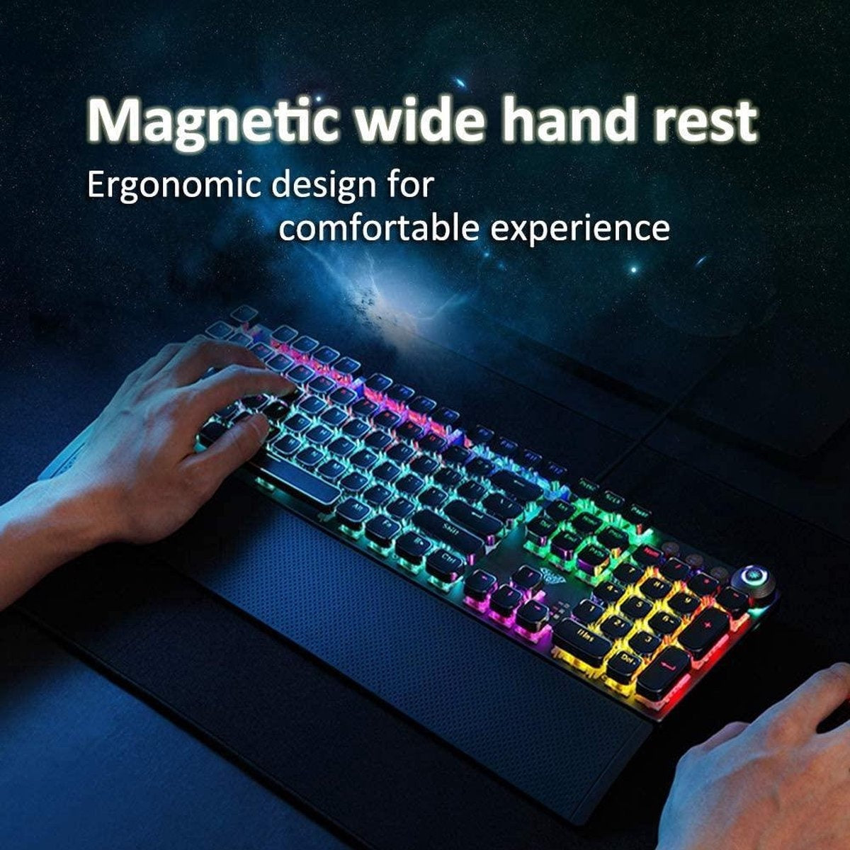 AULA F2058 RGB punk gaming mechanisch toetsenbord - QWERTY - blue switch