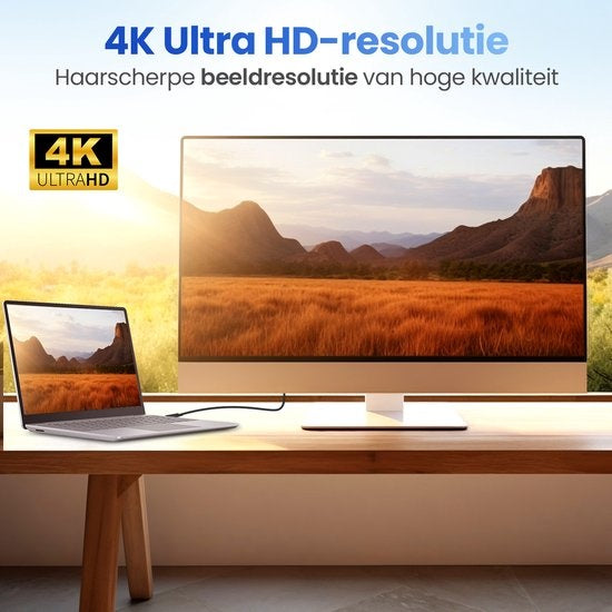 Garpex® DisplayPort naar HDMI Kabel - 4K 60Hz Ultra HD - 1.8 meter