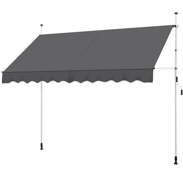 Yaheetech Klemluifel - Balkonluifel met Handslinger 250x180 cm - Beige - Zonder Boren