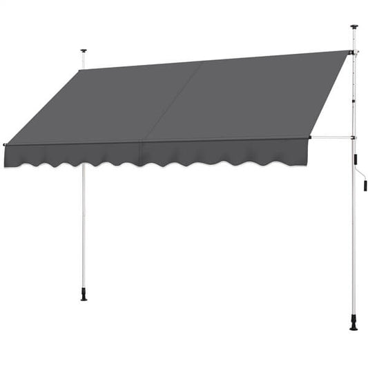 Yaheetech Klemluifel - Balkonluifel met Handslinger 250x180 cm - Beige - Zonder Boren