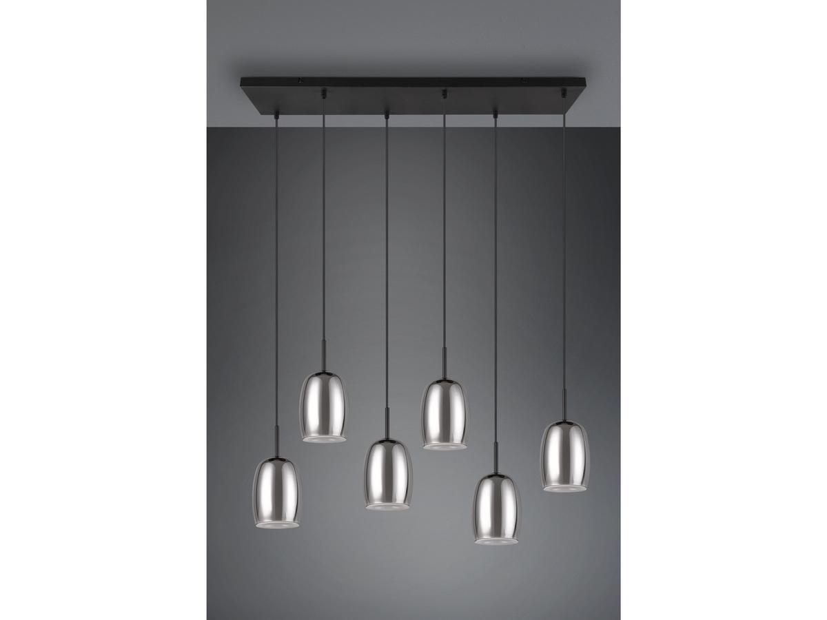 Trio Select Barret Hanglamp - 6x E14 Fitting - Zwart - 60 cm Diameter