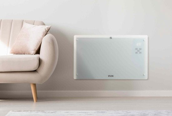Vlectro - Elektrische Kachel & Convector Kachel - 2000W - LED Display & Afstandsbediening - Wit Metaal & Kunststof - Muurmontage & Vrijstaand - Energiezuinig met Thermostaat