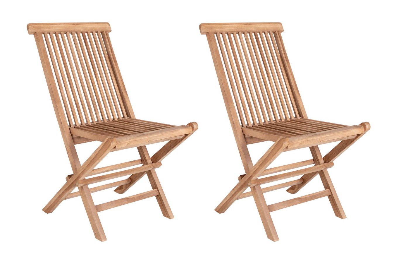House Nordic Tuinstoel - Set van 2 - Max. 120 kg - Teakhout - 62 x 46 x 89 cm