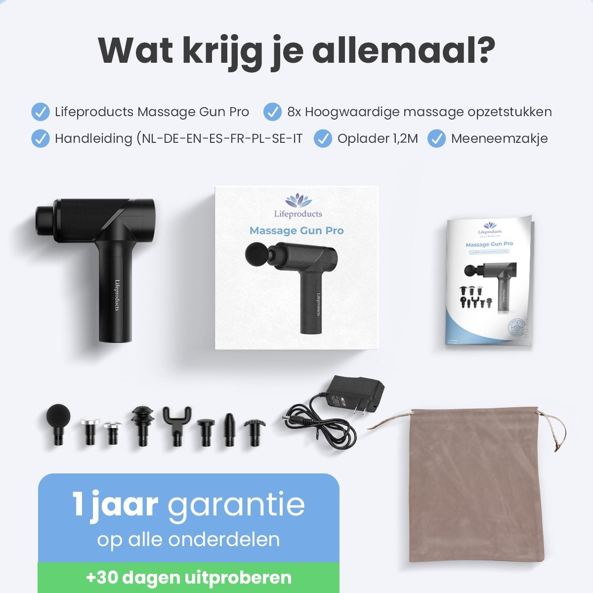 Lifeproducts - Massagepistool PRO - Massagepistool - Zwart