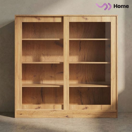 VDD Home - Vitrinekast met glas - Buffetkast - 120 x 120 x 37 - Hout