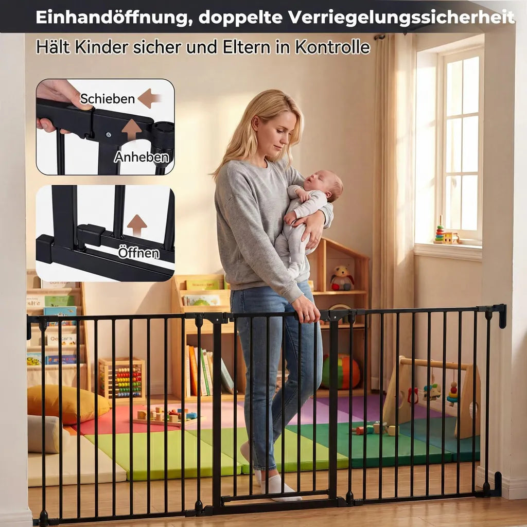 Coast 3-delig Traphek – Verstelbaar 74,5-198 x 74,5 cm – Zwart