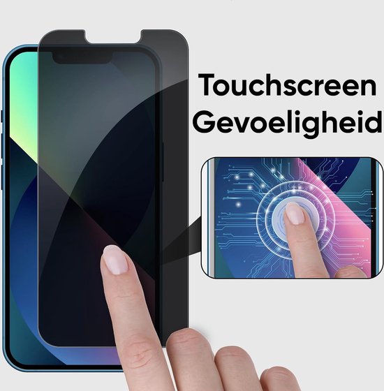 Podec 2x Privacy Screenprotector en 2x Camera Lens Protector voor iPhone 13 - Gehard Beschermglas - Transparant en Krasbestendig - Tempered Glass Screen Cover