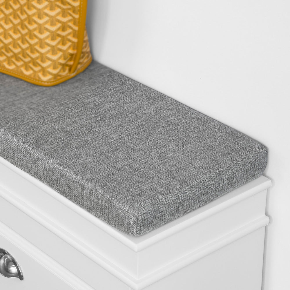 SoBuy FSR82-K-W Schoenbank Schoenenkast Met Gecapitonneerde Zitting En Bekleding Schoenbank