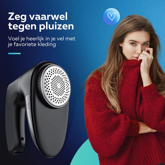 Beepro - Elektrische Pluizenverwijderaar - Ontpluizer - Ontpiller - Pluizentondeuse - Draadloos en Oplaadbaar - Zwart