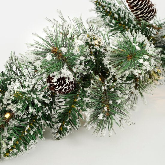 Black Box Trees Vandans Guirlande met LED Verlichting - L270 cm - Groen Frosted