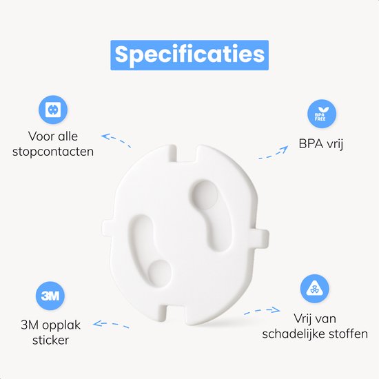 Luft Stopcontact beveiliging PRO - 30 stuks - Extra safe - Baby- en kinderbeveiliging - Voor Nederland en België - Afdekplaatje - Beschermers - Wit
