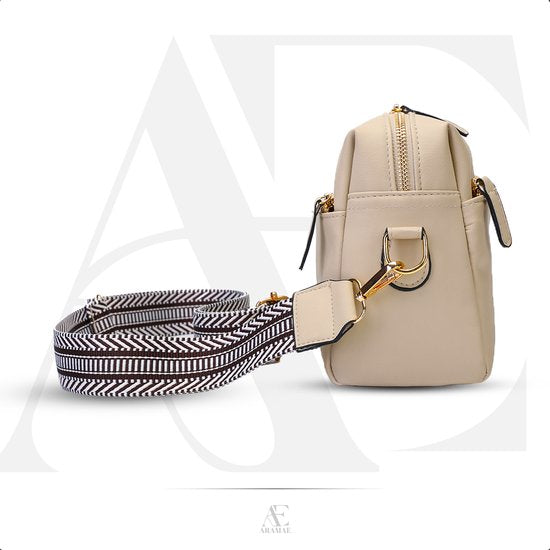 Aramae® - Crossbody Tas Dames - Crossbodytassen - Schoudertas - Telefoontasje - Mat Beige