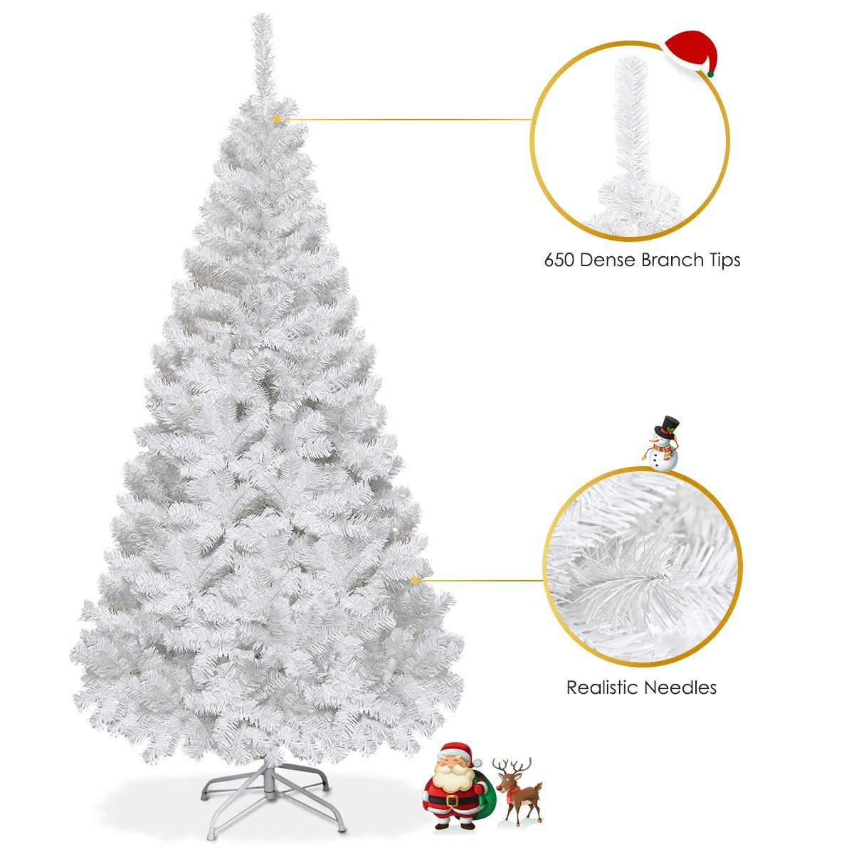 Coast Kunstkerstboom - 180cm - 650 Takken - Wit