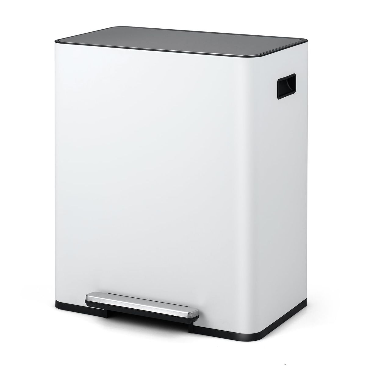 Coast Prullenbak met pedaal - 2 vakken - softclose deksel - 60 liter - wit