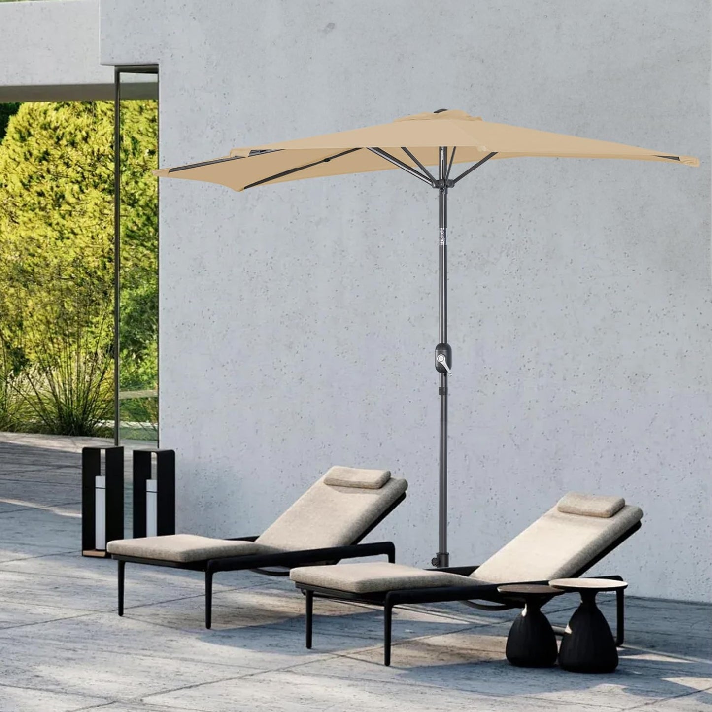Angel Living Balkonparasol - Halfrond - 265 x 132 cm - Beige