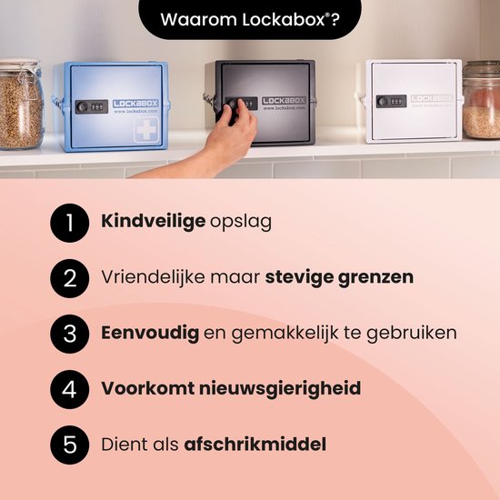 Lockabox One™ Opbergbox met Cijferslot - Afsluitbare Medicijnkast - Polycarbonaat Kluis - Koelkast en Diepvries Proof - 10,5 Liter - 31 x 21 x 17 cm