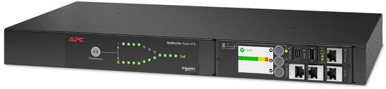 APC Automatische Overdrachtsschakelaar AP4423A – Voorzien Van LCD Kleurendisplay En Overspanningsbeveiliging En 1U Rackmontage – Voor Serverkasten En Datacenters – Zwart Metaal En Kunststof – 3700 VA