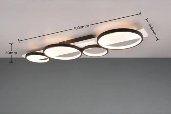 Trio Leuchten - Plafondlamp Medera 4 lichts L 100 cm wit zwart