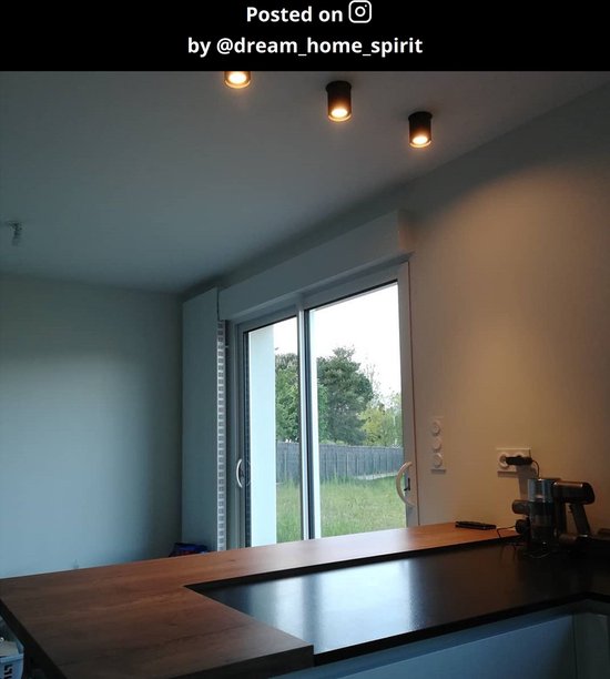 Lucide AVEN - Plafondspot (Plafondlamp) Badkamer - Ø 9 cm - 1xGU10 - IP65 - Zwart