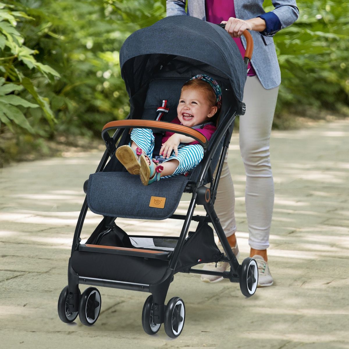 Coast Opvouwbare Kinderwagen - verstelbare rugleuning en voetensteun - schokabsorberende wielen - blauw