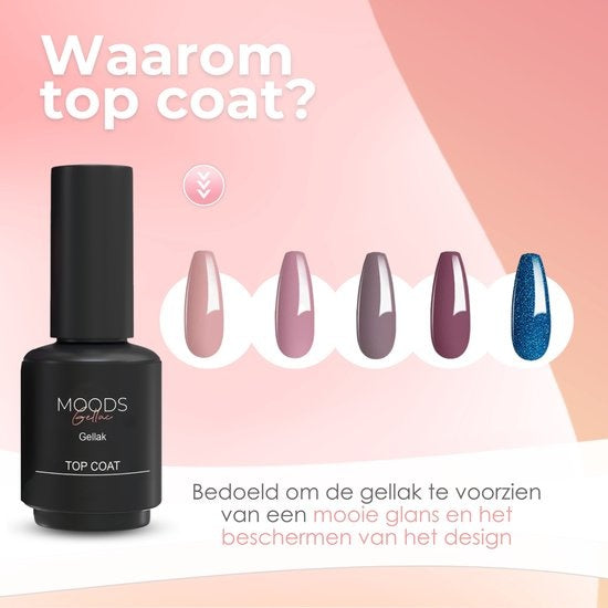 Moods Gellac - Top Coat - Nagellak - 15 ML