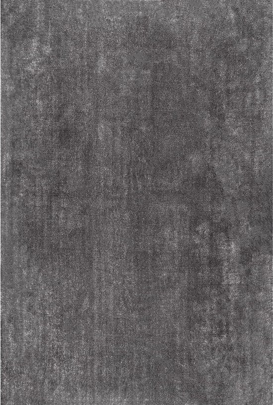 Flycarpets Solid Hoogpolig & Wasbaar Effen Vloerkleed - Grijs - Woonkamer Tapijt - 160x230 cm
