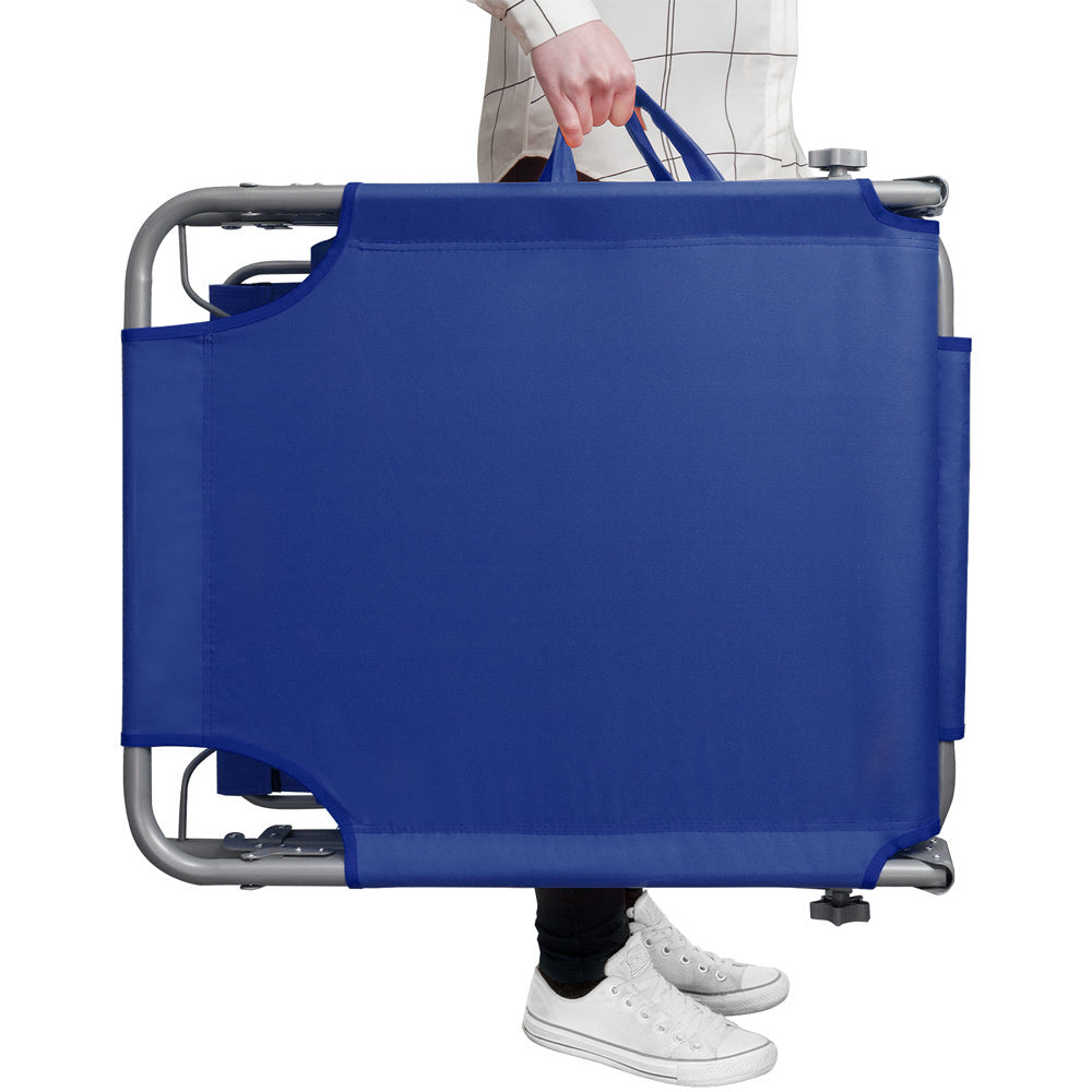 Casaria Ligstoel Hawai - 4-voudig Verstelbaar UV-Bestendig – Blauw