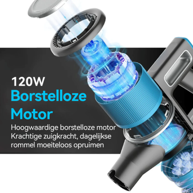 Ochama Draadloze Steelstofzuiger 4-in-1 - 18 kPa - 40 Minuten Gebruikstijd - 2600 mAh - LED-verlichting - Zakloos - Model XL-613M4