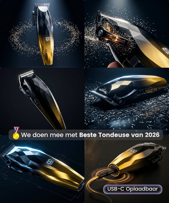 Tondeuse Mannen Hoofdhaar - Kappersset 22 Delig - Haartrimmer Set met Kappersschaar - Trimmer voor Hoofd & Baard