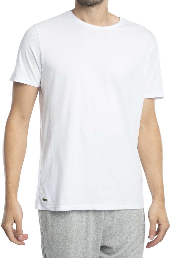 Lacoste Heren 100% Katoen Rond T-shirt Wit (3 stuks) - Maat M