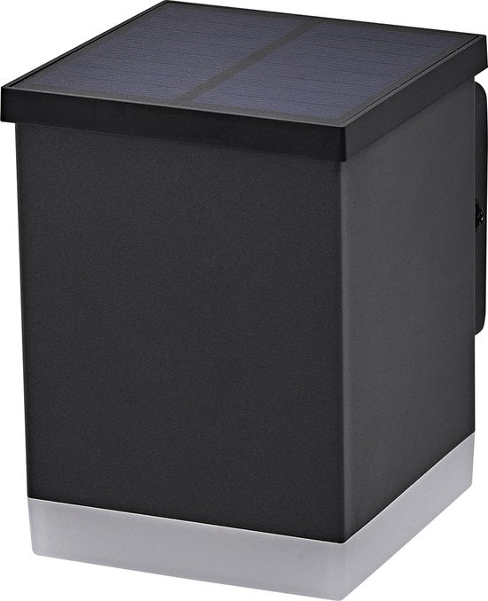 LEDVANCE ENDURA STYLE SOLAR WALL buitenlant., 0,5W, 50lm, wandlamp, donkergrijs, indirecte verl., oplaadbare batterij, beschermingsklasse IP44, 3.000K kleurtemperatuur, warm witte lichtkleur, wandlamp
