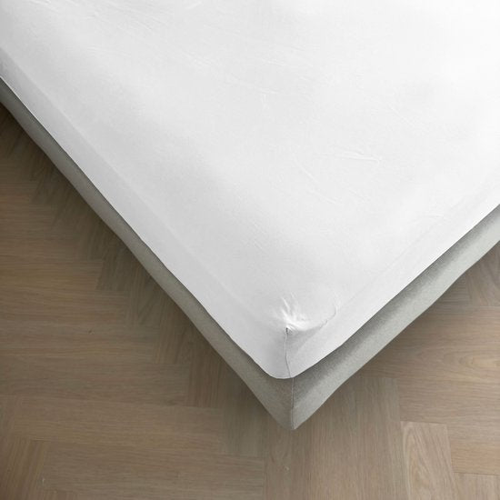 Kayori Emma Hoeslaken Katoensatijn - 160x200-210cm - Matrasdikte 35cm - Rondom Elastiek - Wit