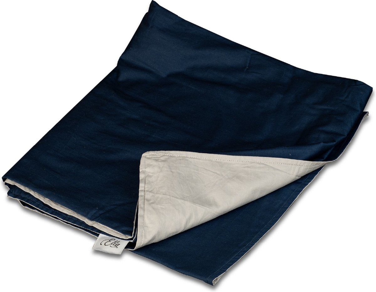 Hoes voor de verzwaringsdeken van EL-Life | Voor de 7kg en 9kg variant van 150x200cm | Gemaakt van 100% biologisch katoen | Blauw & grijs