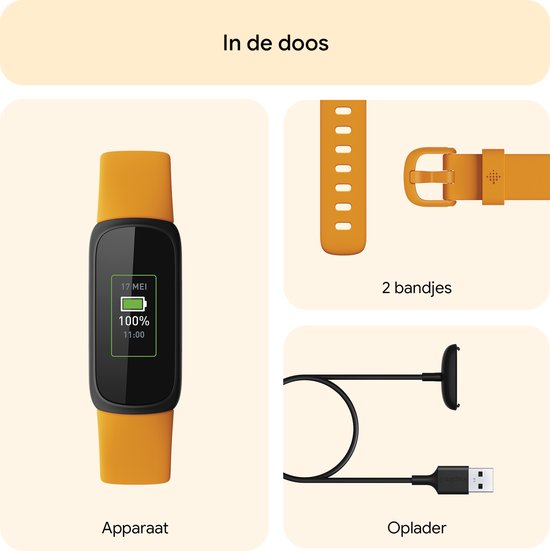 Fitbit Inspire 3 - Activity tracker - horloge met stappenteller - Geel