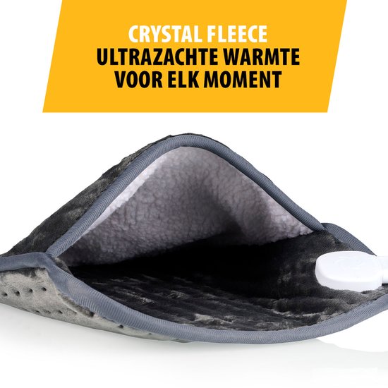 Tristar BW-4771 Elektrische Hand- en Voetwarmer – 6 Warmtestanden – Wasbaar – 42x32cm – Fleece – Automatische Uitschakeling - Grijs
