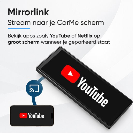 CarMe CarPlay Scherm 10 Inch - Apple CarPlay & Android Auto (Draadloos) - Touchscreen - Navigatiesysteem auto - Geschikt voor Apple CarPlay & Android Auto - Android Auto scherm