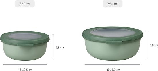 Mepal - Multikom Cirqula vershouddoos set - 350 + 750 + 1250 ml - Rond - Nordic black