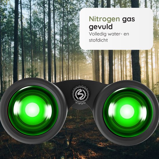 Volcan Waterdichte Verrekijker 10x42 - Voor Volwassene - Gasgevuld - HD - Met Lensdoppen, Draagtas en Nekkoord - Zwart